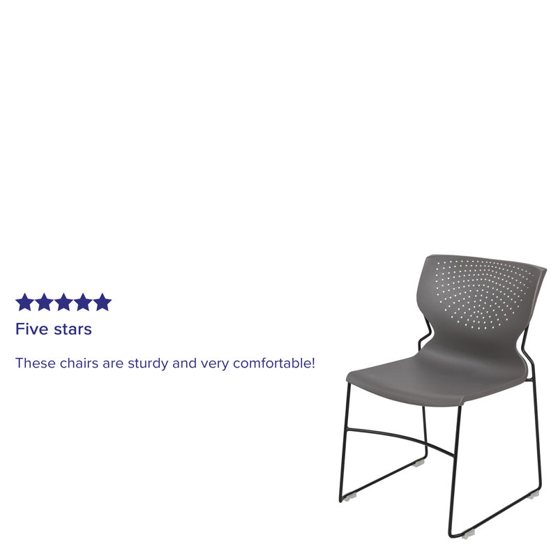 Hercules 661 lb. Capacity Gray Full Back Stacking Metal Chair