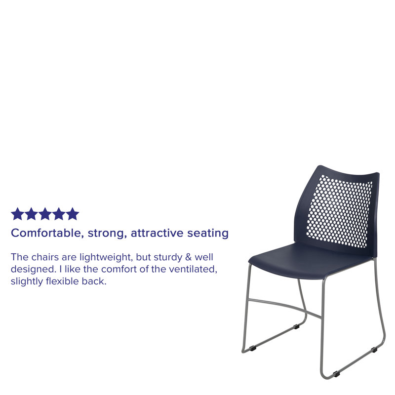 Hercules 661 lb. Modern Gray Stack Chair with Air-Vent Back