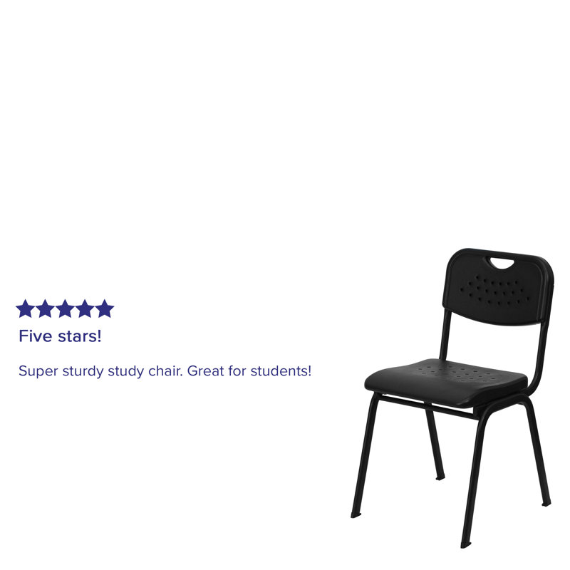 Hercules Black Polyethylene Stackable Chair with 880 lb Capacity
