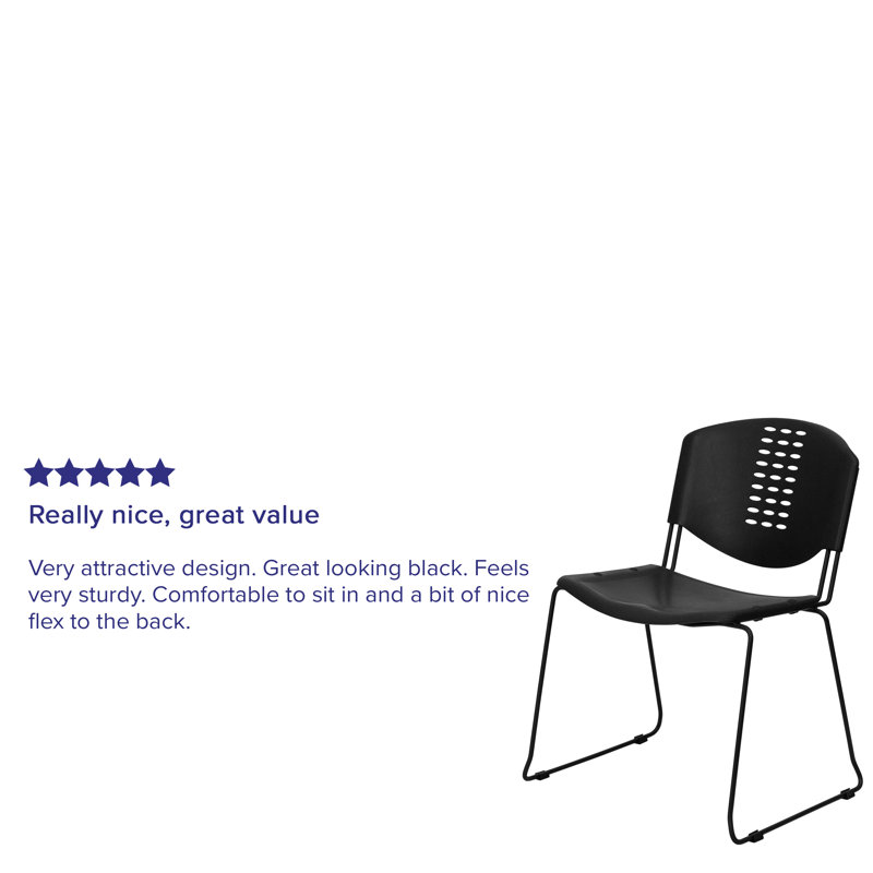 Hercules 400 lb. Capacity Black Polypropylene Stack Chair