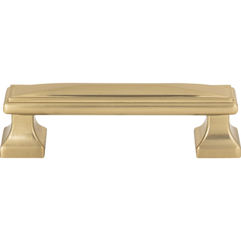 Warm Brass Polished Bar Pull with Mounting Hardware