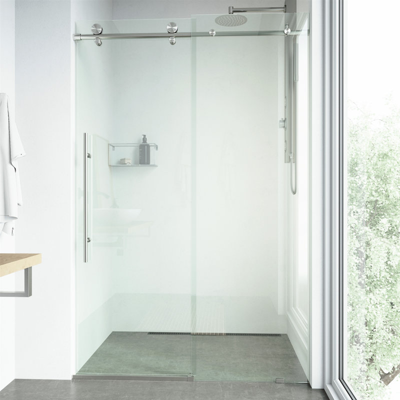 Elan E-Class 44-48" Frameless Sliding Shower Door with Clear Glass