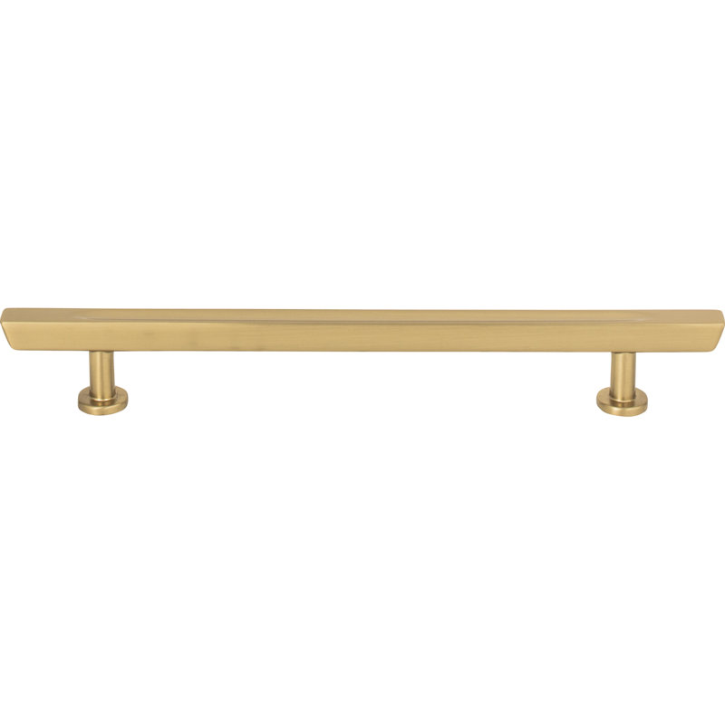 Warm Brass Mid-century Modern Bar Pull with Mounting Hardware