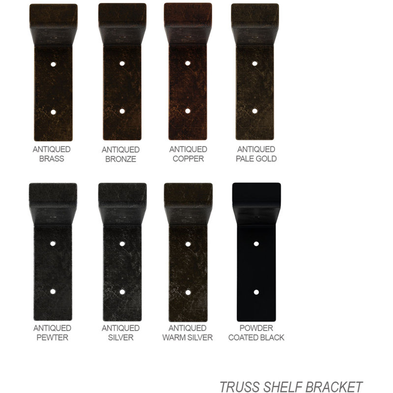 Hammered Dark Bronze Steel Truss Shelf Bracket, 7.25" x 10"