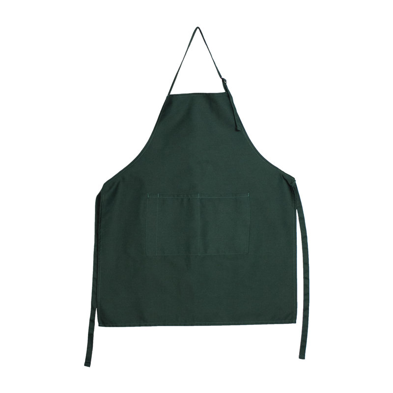 Green Cotton Unisex Chef's Bib Apron