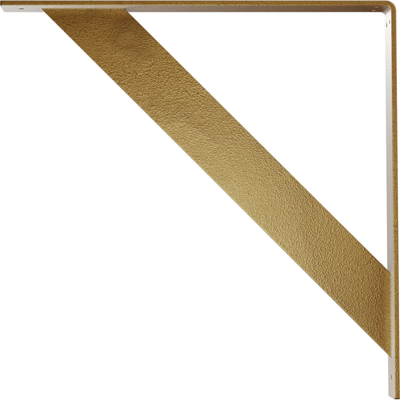 Hammered Gold 20" Square Industrial Steel Bracket Shelf