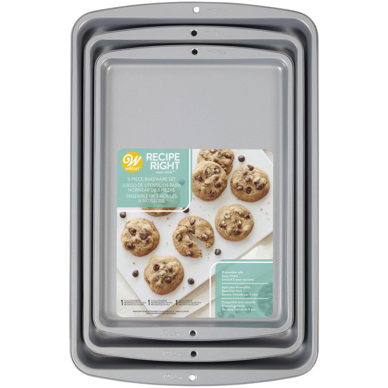 Wilton Non-Stick Heavy-Gauge 3-Piece Cookie Sheet Set