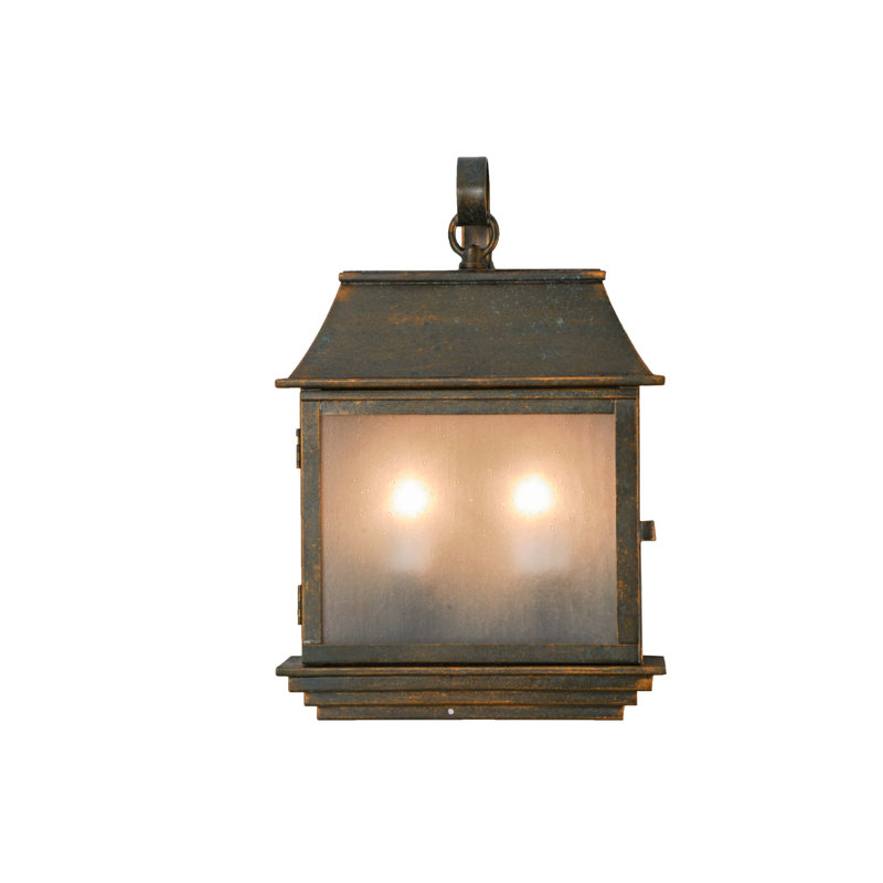 Bastille Bronze and Glass Lantern Wall Sconce