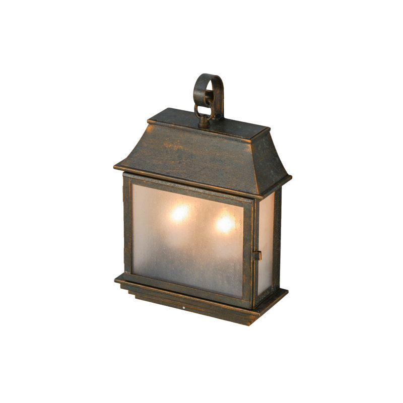 Bastille Bronze and Glass Lantern Wall Sconce