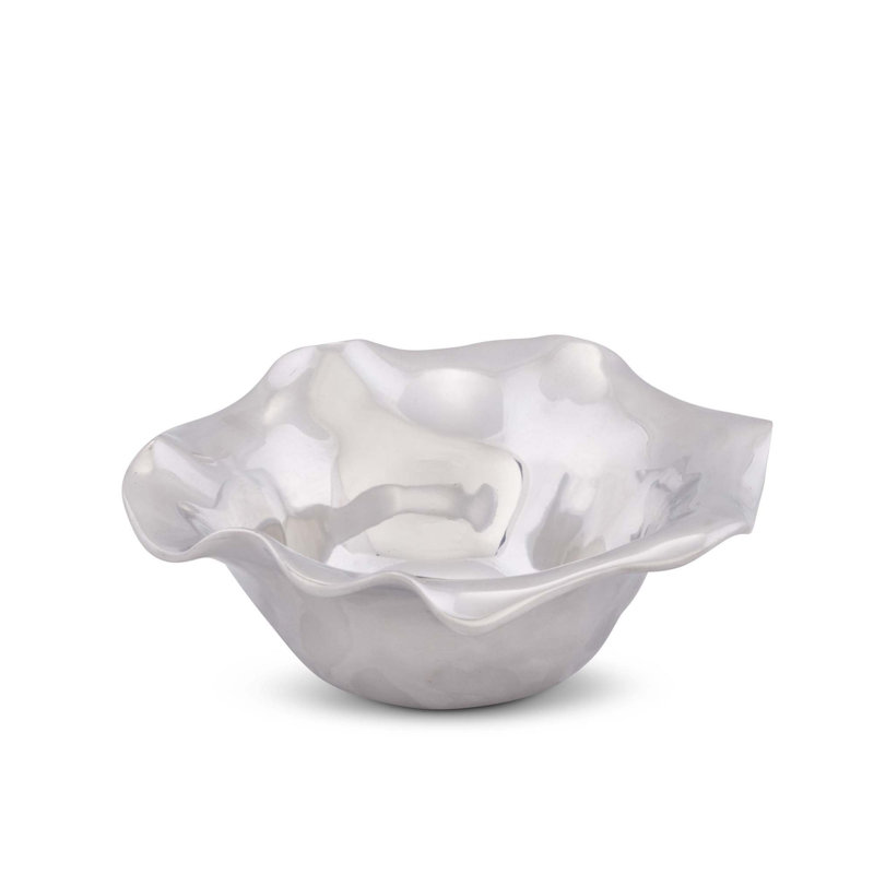 Carmel Aluminum Candy Bowl with Wavy Edge Design