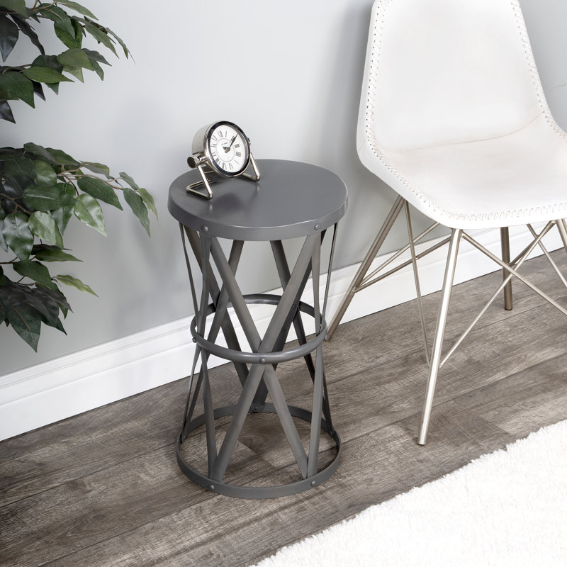 Empire Round Gray Iron 13" Side Table