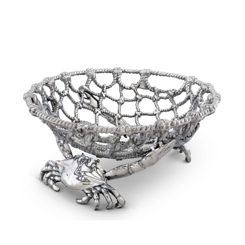 Aluminum Nautical Rope Design Fruit Bowl, 15" x 15"