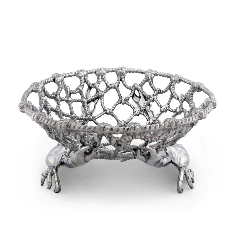Aluminum Nautical Rope Design Fruit Bowl, 15" x 15"