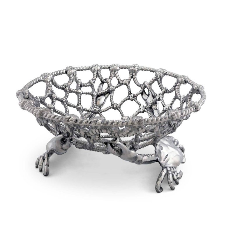 Aluminum Nautical Rope Design Fruit Bowl, 15" x 15"