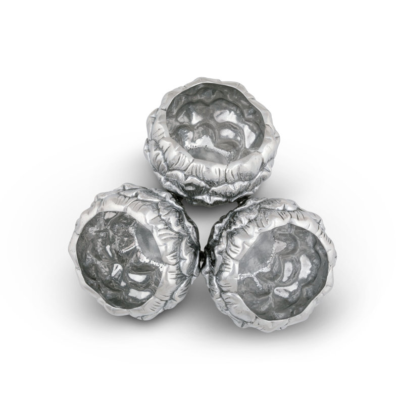 Handcrafted Aluminum Artichoke Candy Bowl, 9-inch Diameter