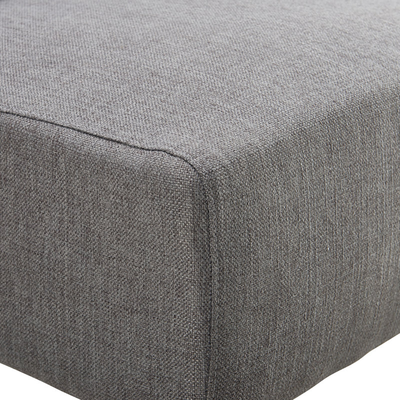 Gray Polyester Armless Slipper Accent Chair