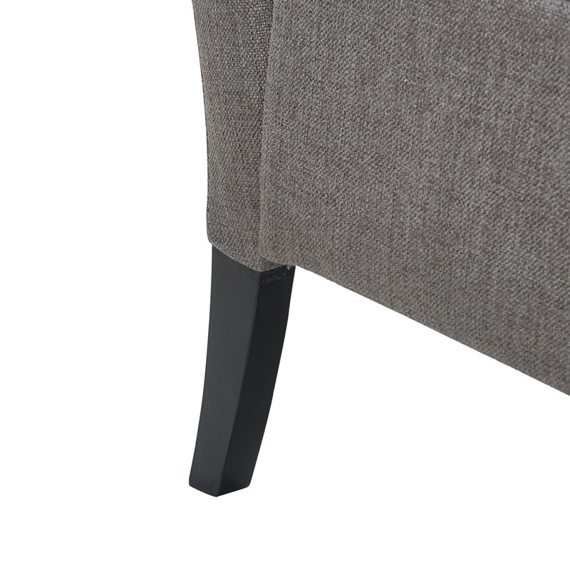 Gray Polyester Armless Slipper Accent Chair
