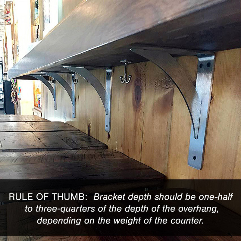 Hammered Gold 24" Steel Bracket for Shelves and Countertops