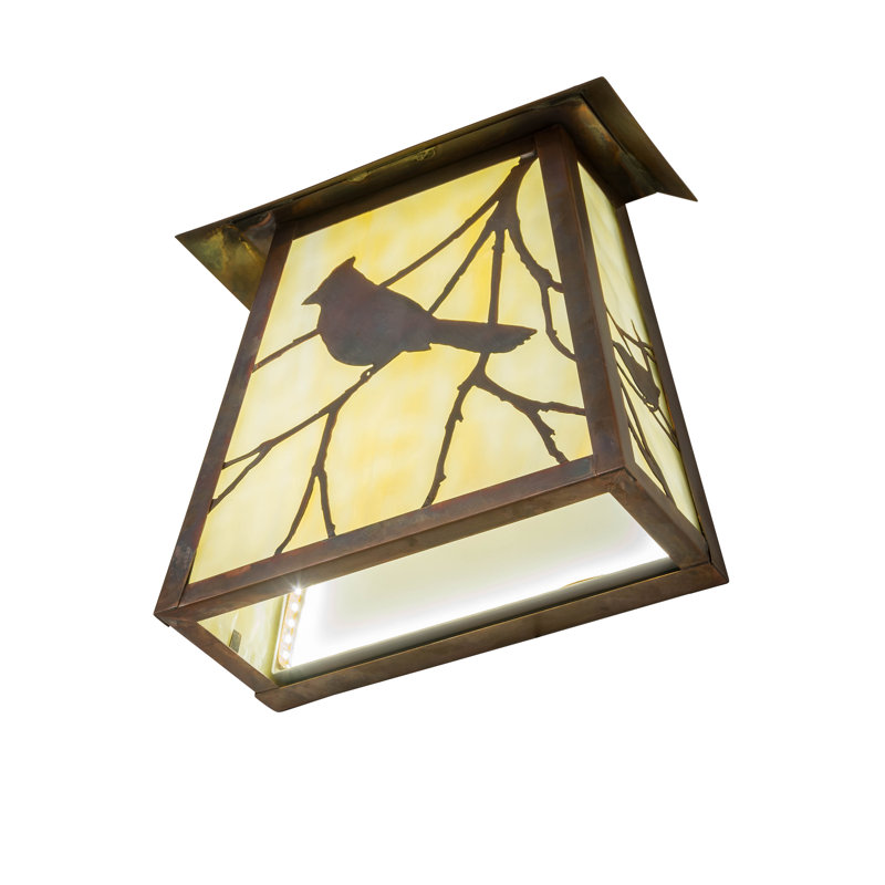 Stillwater Song Bird 11.5" Vintage Copper and Beige Glass Sconce