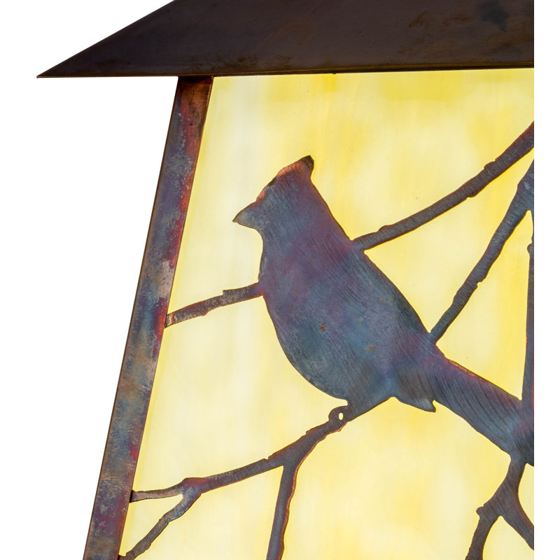 Stillwater Song Bird 11.5" Vintage Copper and Beige Glass Sconce