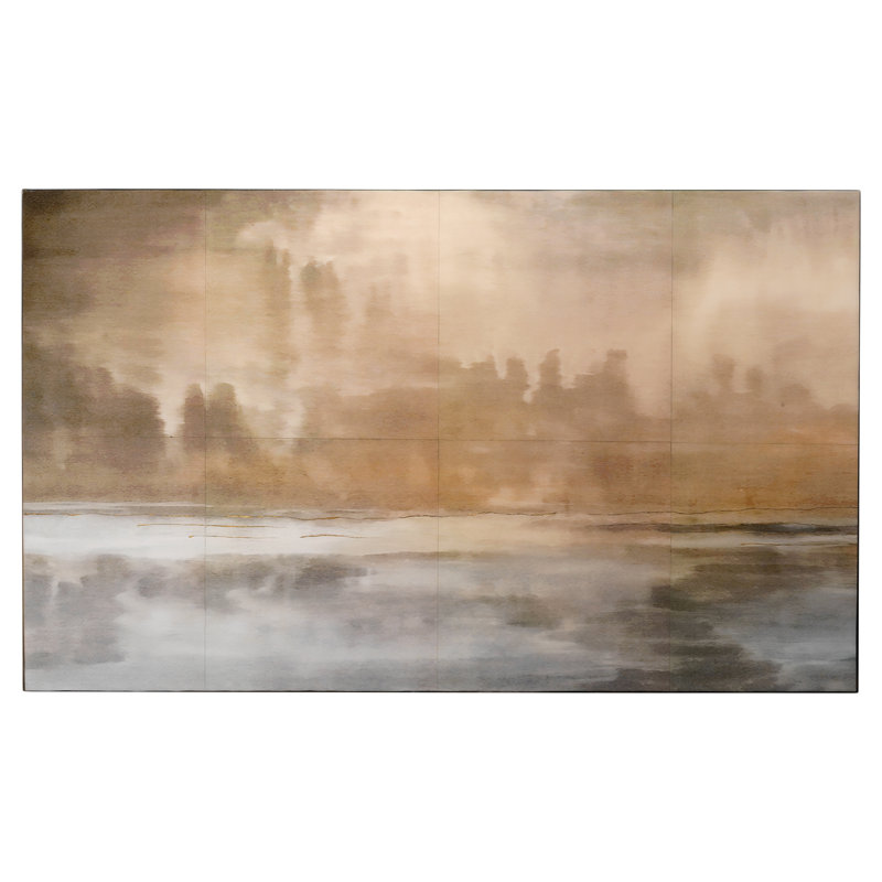 Taupe and Slate Lacquer Cloudscape Wall Art