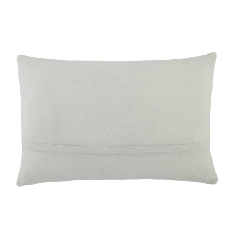 Estela White Cotton Geometric Lumbar Throw Pillow
