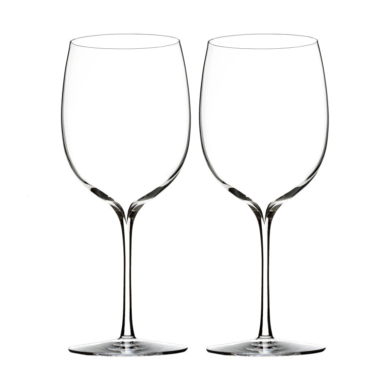 Elegance Hand-Made Crystal Wine Glass Set, 21.9 oz, Clear