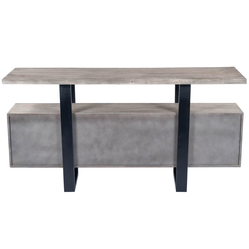 Raitis 63'' Gray Sandwash Acacia Wood and Metal Sideboard