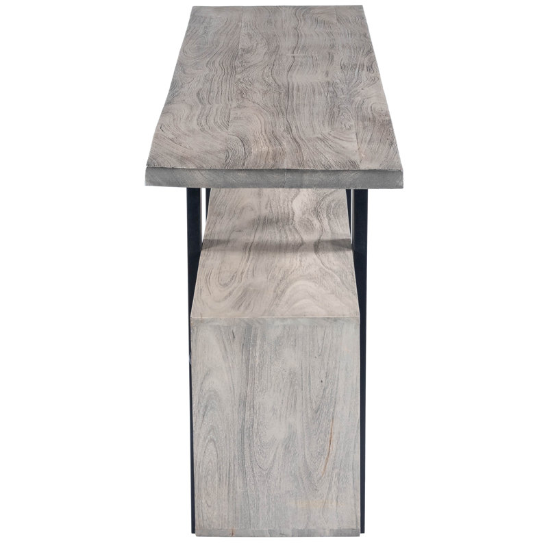 Raitis 63'' Gray Sandwash Acacia Wood and Metal Sideboard