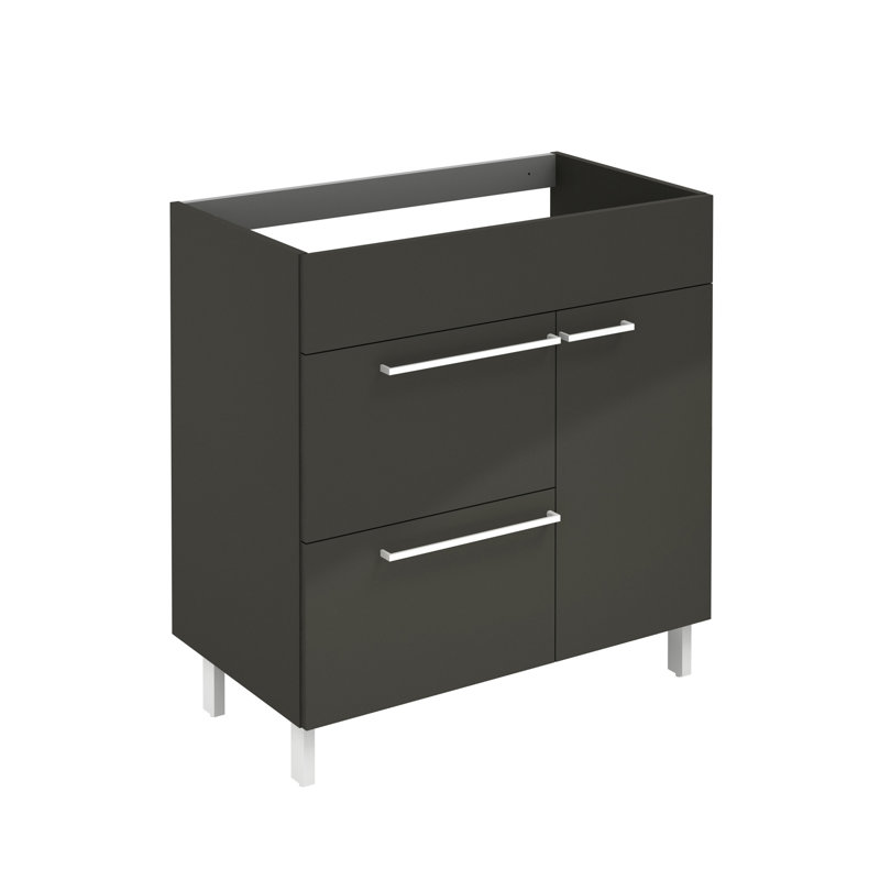 Elegance 18" Gloss Anthracite MDF Freestanding Vanity Cabinet