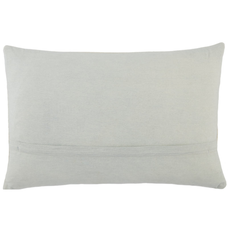 Estela White Cotton Geometric Lumbar Throw Pillow