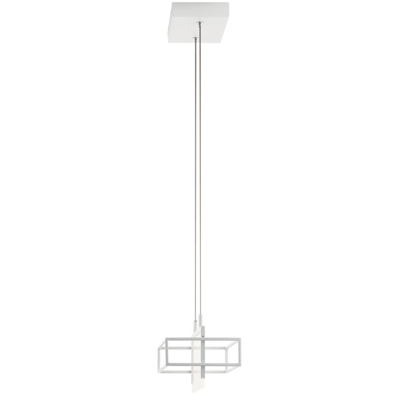 Vega Mini LED Pendant in Matte Black with Clear Acrylic Shade