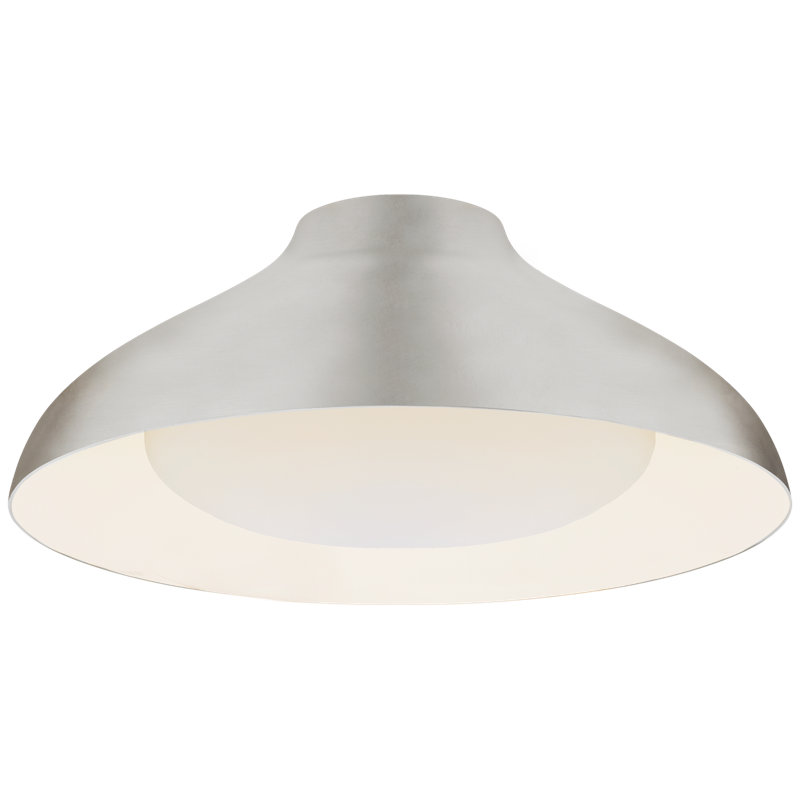 AERIN Agnes Burnished Silver Leaf LED Flush Mount, 7" x 18"