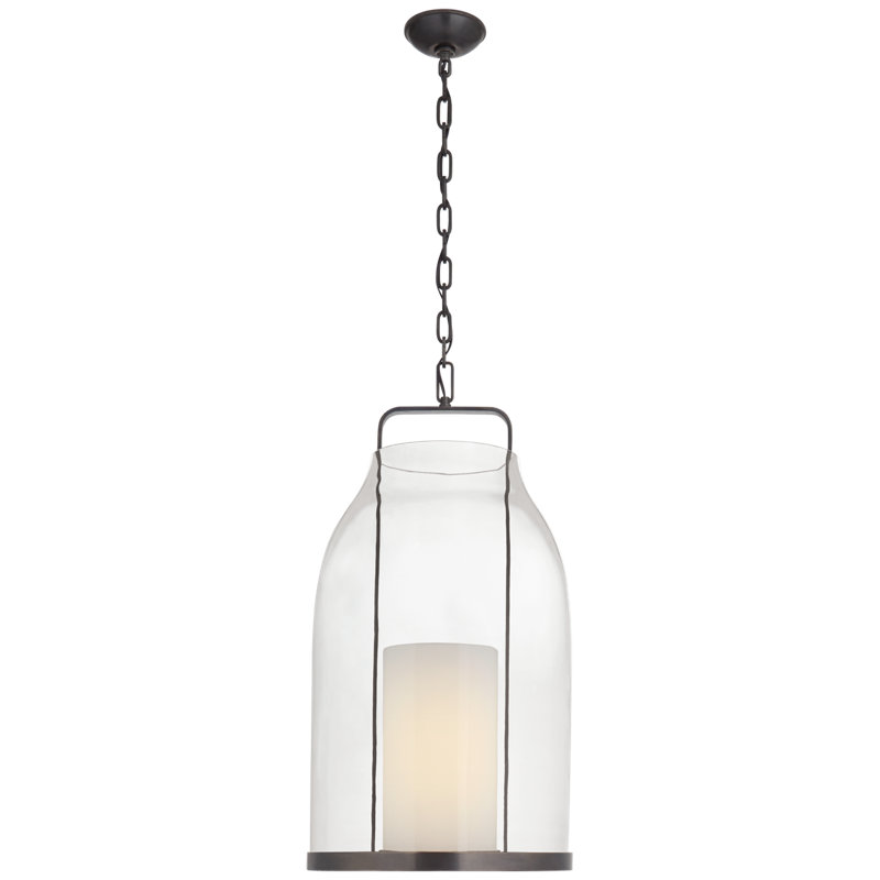 Ollie Bronze Geometric LED-Compatible Glass Pendant Light