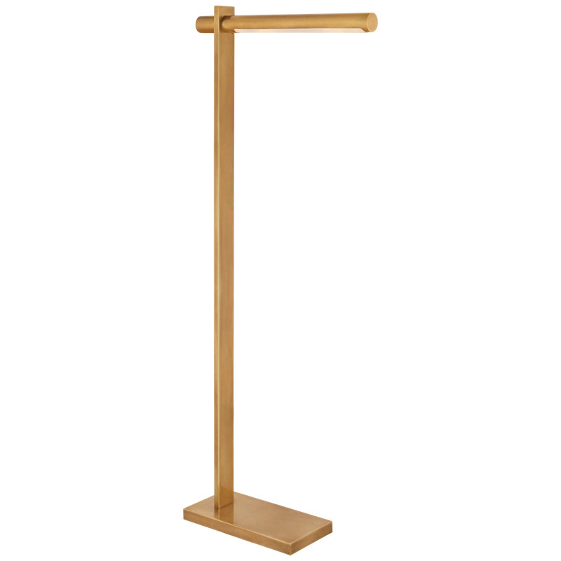 Axis Adjustable Pharmacy Floor Lamp in Antique-Burnished Brass