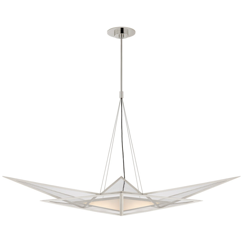 Polished Nickel Crystal LED Linear Chandelier