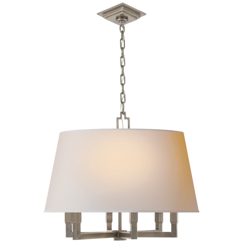 Polished Nickel Crystal Drum Chandelier with LED Lights