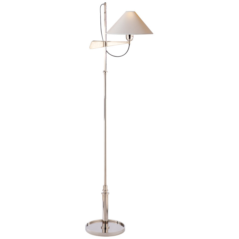 Edison Adjustable 50" Outdoor Floor Lamp in Polished Nickel