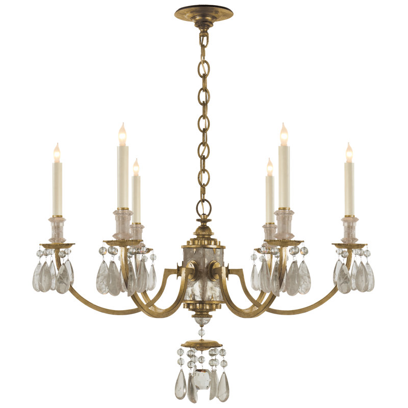 Elizabeth 6-Light Gold Iron and Crystal Chandelier
