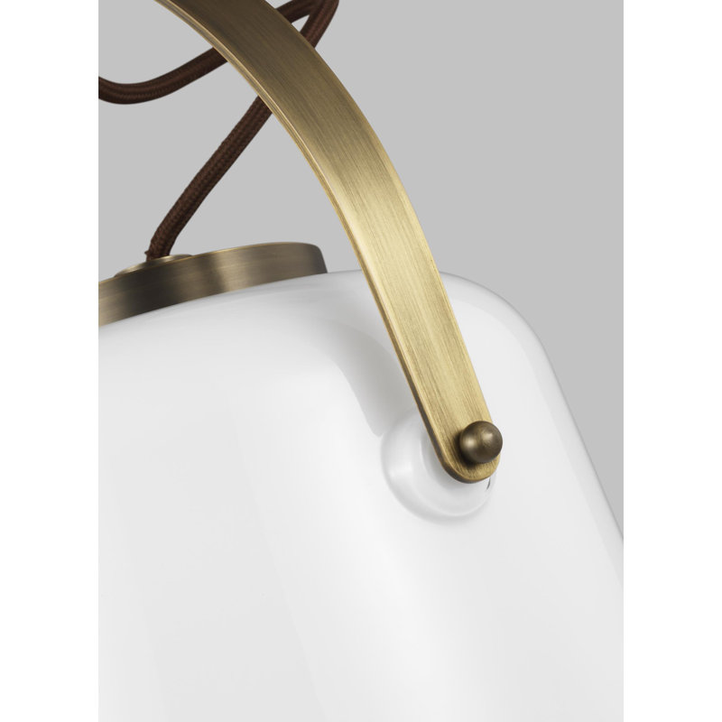 Mini Hazel Time Worn Brass Glass Pendant Light