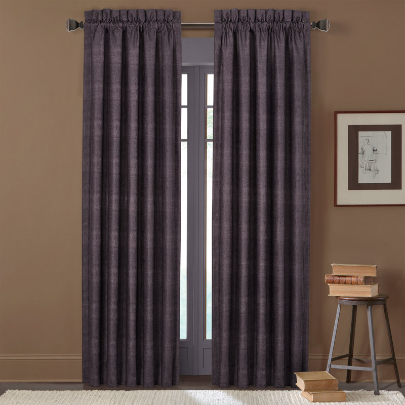 Gray Velvet 84-Inch Rod Pocket Curtain Panel Pair