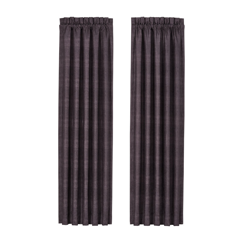 Gray Velvet 84-Inch Rod Pocket Curtain Panel Pair