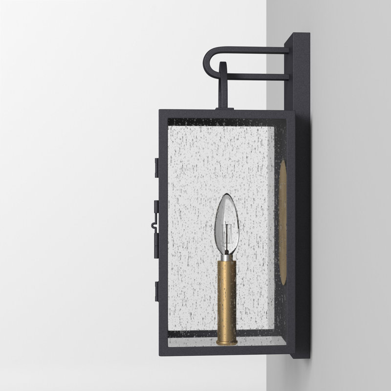 Black Matte Classic Outdoor Wall Lantern with Clear Glass