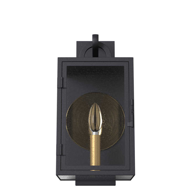 Black Matte Classic Outdoor Wall Lantern with Clear Glass