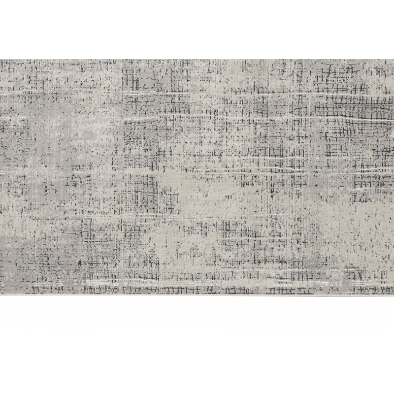 Abstract Vapor Gray 5' x 7' Handmade Viscose Area Rug