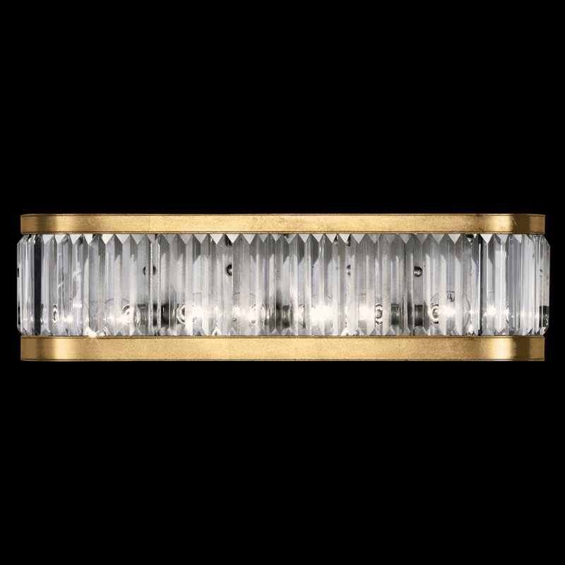 Enchanted Aura 4-Light Gold Vanity Wall Sconce with Crystal Panels