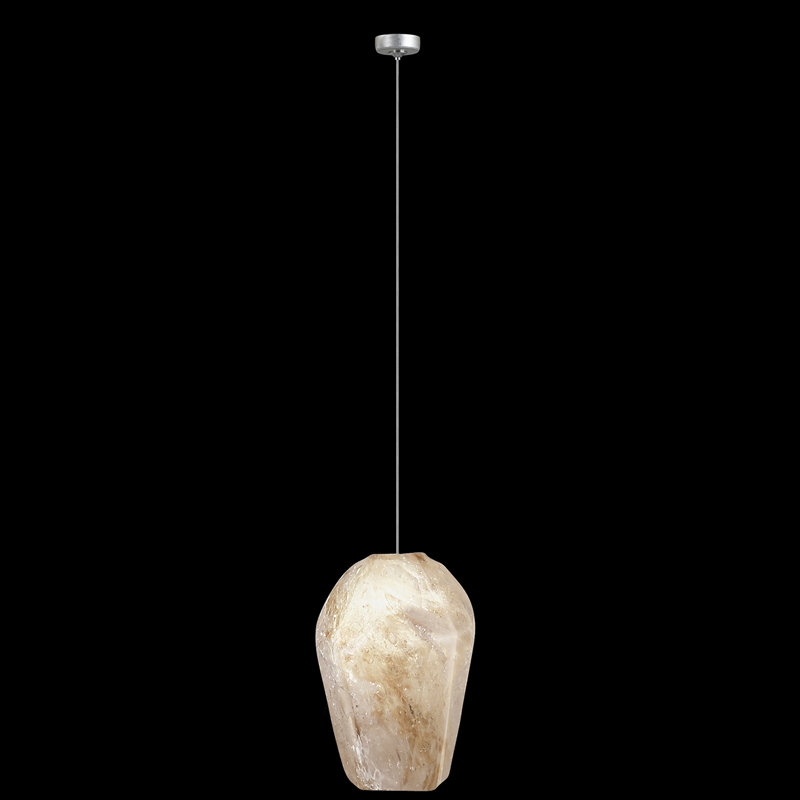 Quartz Mini Glass LED Pendant with Silver Leaf Canopy