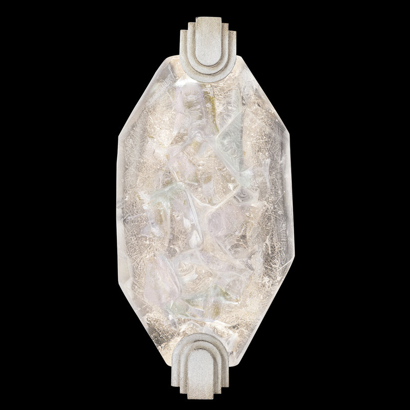 Allison Paladino Dimmable LED Sconce in Platinized Silver with Sculpted Glass