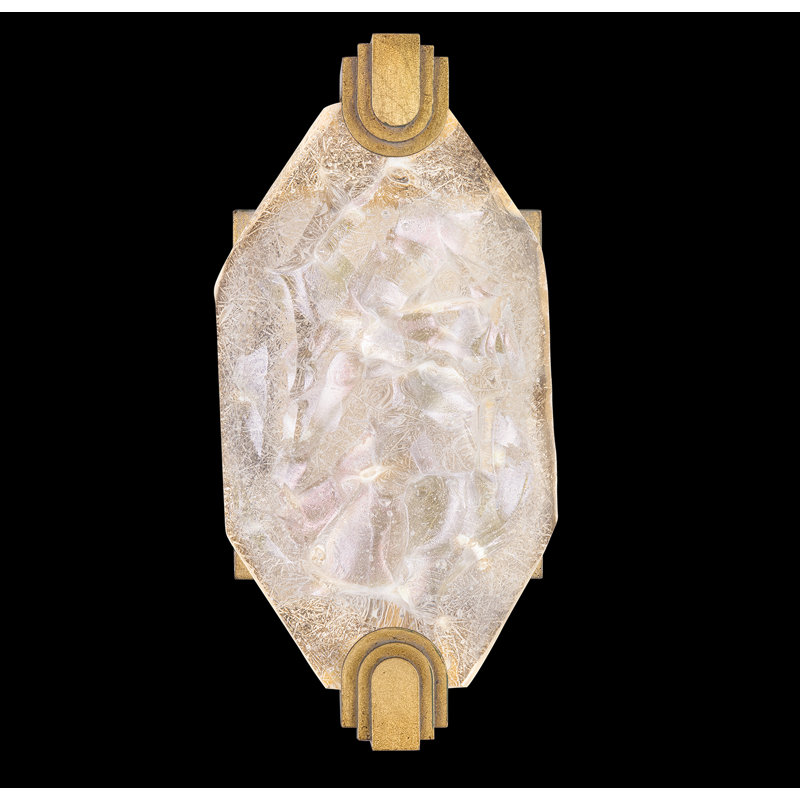 Allison Paladino Gold Leaf Dimmable LED Sconce with Sculpted Glass