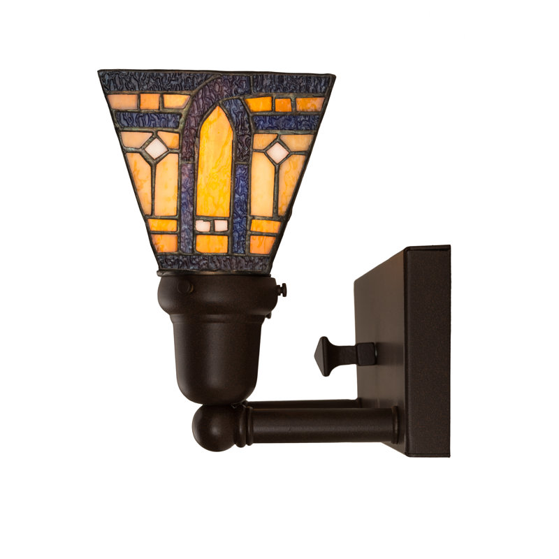 Cafe Noir Bronze 2-Light Glass Sconce with Sunflower Lens